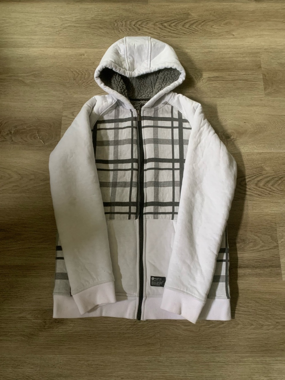 Matix Gray Sherpa-Lined Zip-Up Hoodie